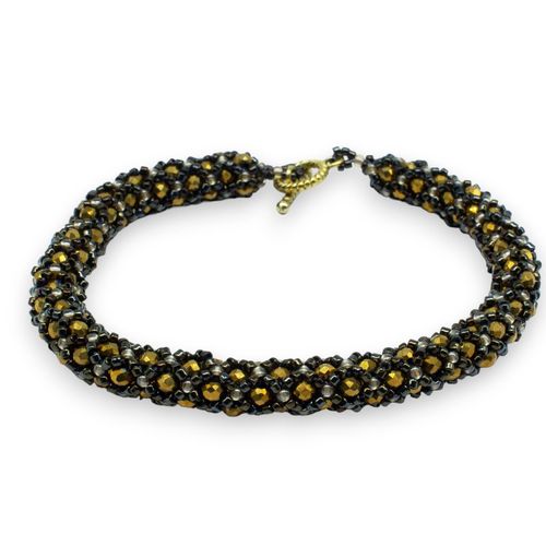 Letizia Crystal Jewellery Makes 2 golden iris jewelry making kit — DIY set with beads and instructions for creating handmade jewelry