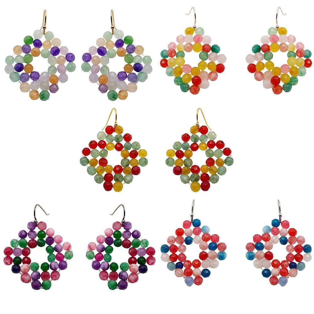 Persephone Jade Earrings 5 colour bundle earring making kit — DIY set with beads and instructions for creating handmade jewelry