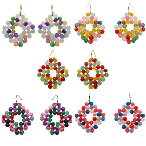 Persephone Jade Earrings 5 colour bundle earring making kit — DIY set with beads and instructions for creating handmade jewelry