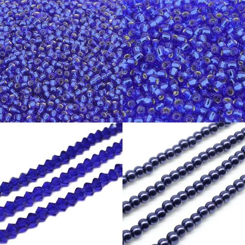 BC24 WK27 Double Mod Raw Bracelet Dark Blue 4mm for jewellery making