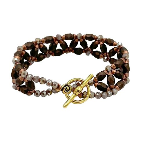 Baros Par Puca Bracelet dark bronze copper bracelet making kit — DIY set with beads and instructions for creating handmade jewelry