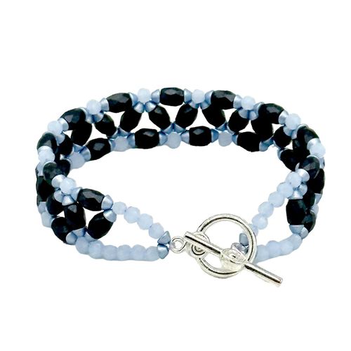 Baros Par Puca Bracelet metallic mat blue bracelet making kit — DIY set with beads and instructions for creating handmade jewelry