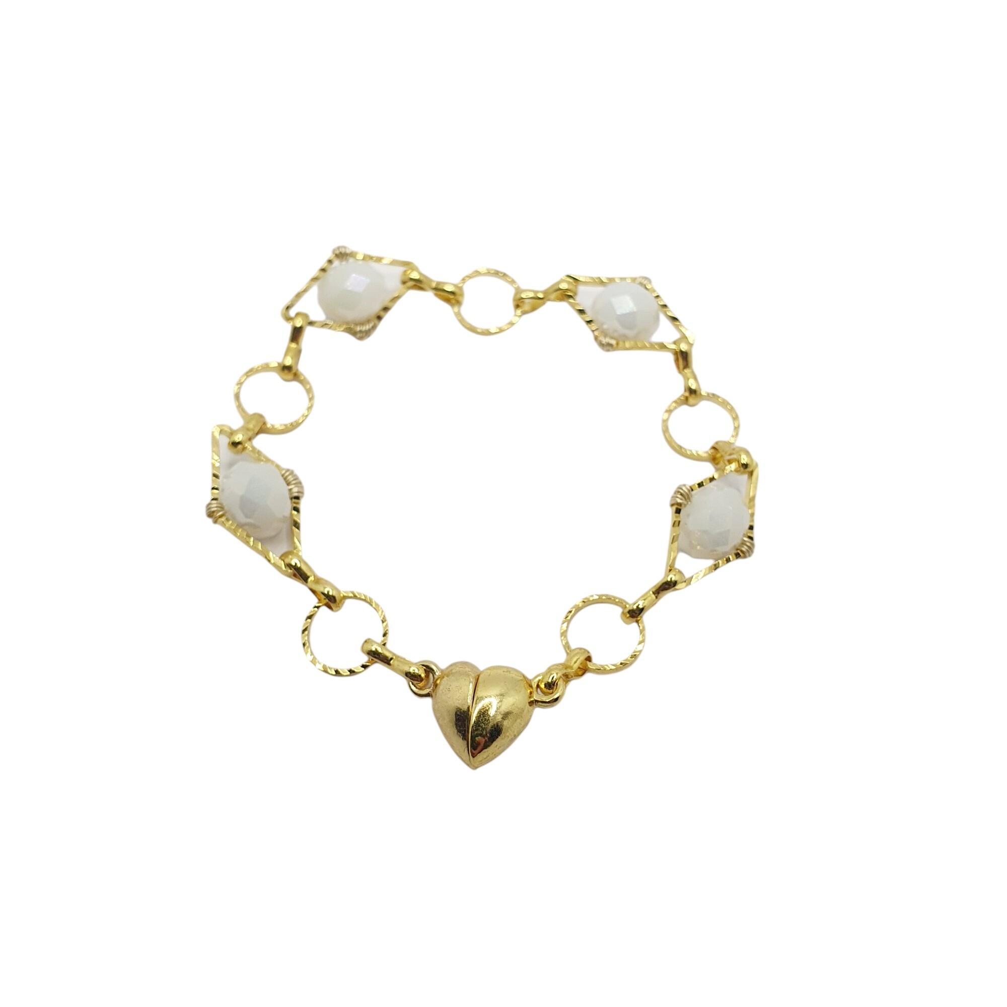Naomi Diamond Bracelet gold makes 3 (add your clasps) bracelet making kit — DIY set with beads and instructions for creating handmade jew…