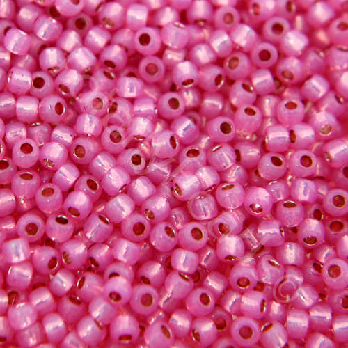 Toho Size 11 Seed Beads 10g - PF Silver Milky Electric Pink