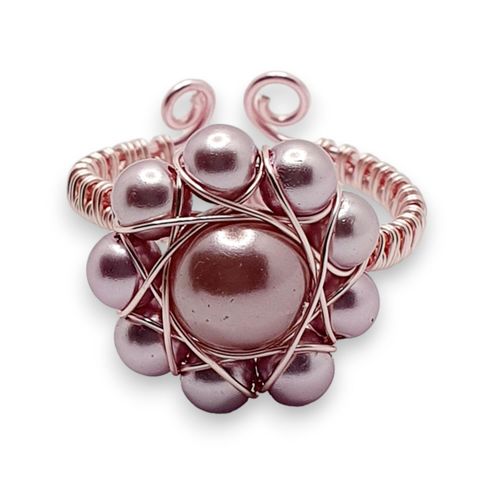 Lola Cocktail Ring rosewood jewelry making kit — DIY set with beads and instructions for creating handmade jewelry