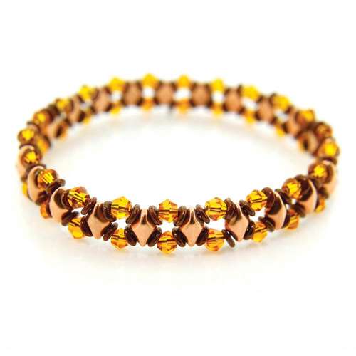 GemDuo Sparkle Bracelets Bundle burnt orange bracelet making kit — DIY set with beads and instructions for creating handmade jewelry