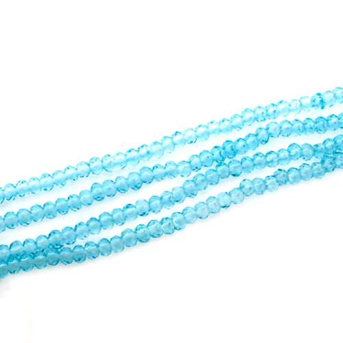 2mm crystal beads aqua, pack of 200 — faceted for jewelry making and beadwork