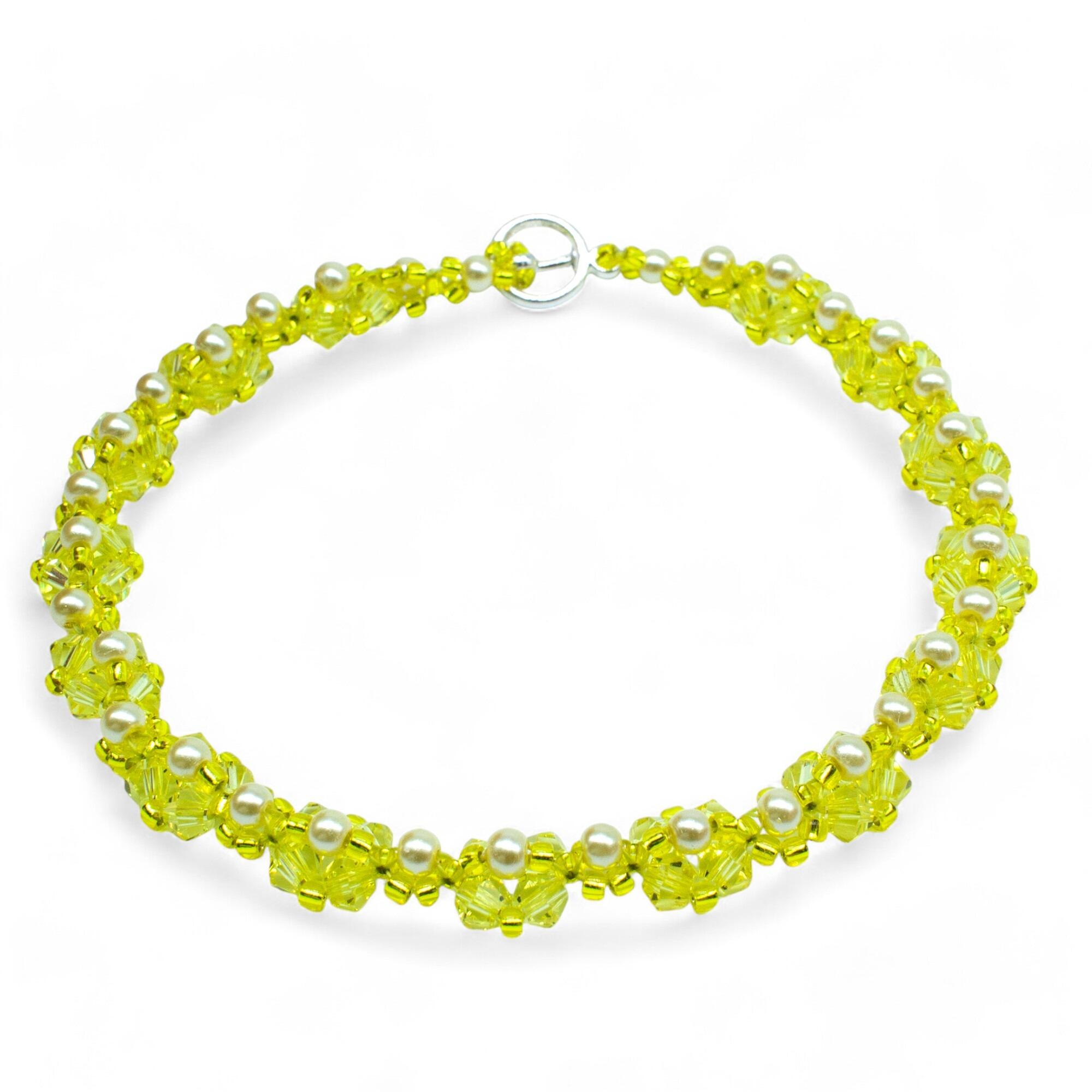 Kassia Diamond Bracelet Makes 2 yellow bracelet making kit — DIY set with beads and instructions for creating handmade jewelry