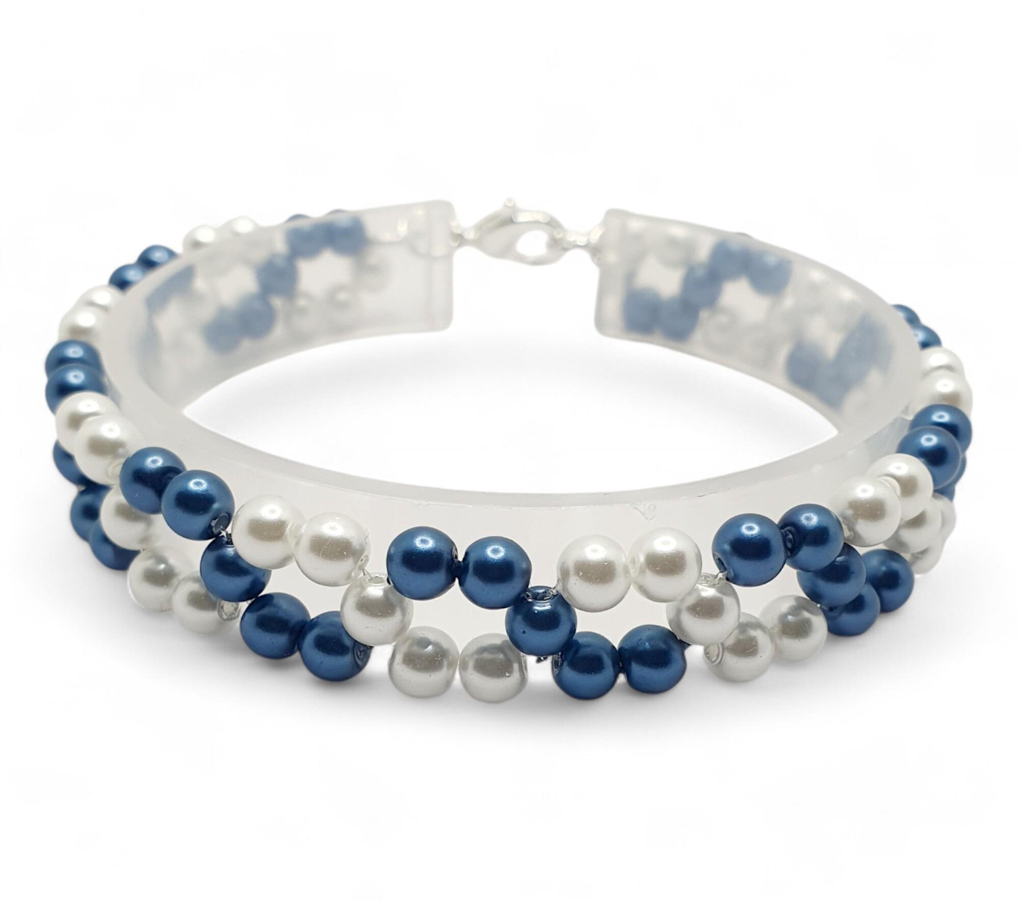 Dionne Pearl Bracelet makes 3 blue clouds bracelet making kit — DIY set with beads and instructions for creating handmade jewelry