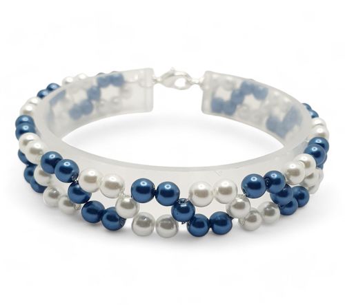 Dionne Pearl Bracelet makes 3 blue clouds bracelet making kit — DIY set with beads and instructions for creating handmade jewelry