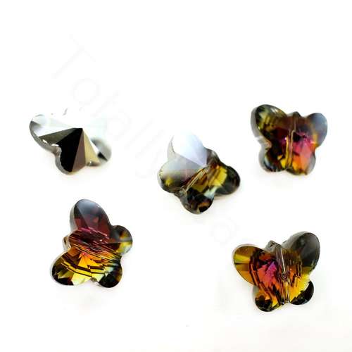 12mm crystal beads silver rainbow 14x12mm, pack of 8 — plated finish, ideal for jewelry making and beadwork