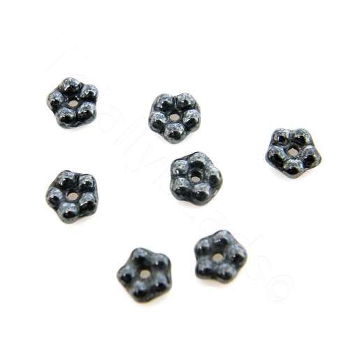 Czech Preciosa Petal - Metallic Black 5mm - 100 pcs
