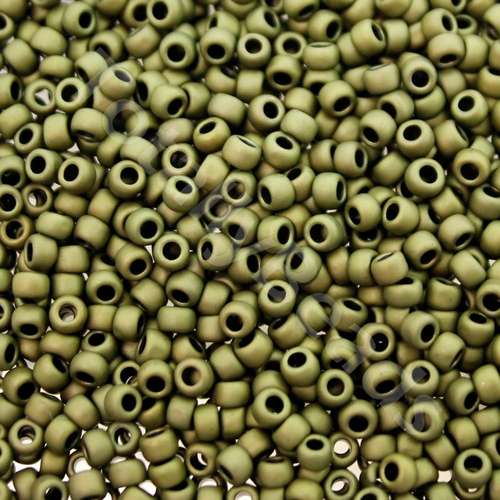 Toho Size 8 Seed Beads 10g - Matt Dark Olive