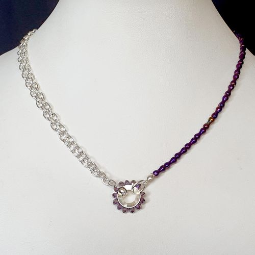 Danielle Peanut Necklaces purple iris necklace making kit — DIY set with beads and instructions for creating handmade jewelry