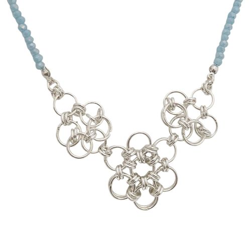 Laura Jump Ring Necklaces Makes 5 silver necklace making kit — DIY set with beads and instructions for creating handmade jewelry