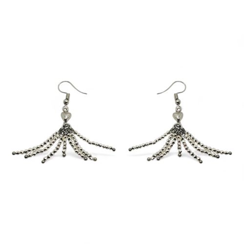Kari Heart Earrings metallic silver earring making kit — DIY set with beads and instructions for creating handmade jewelry
