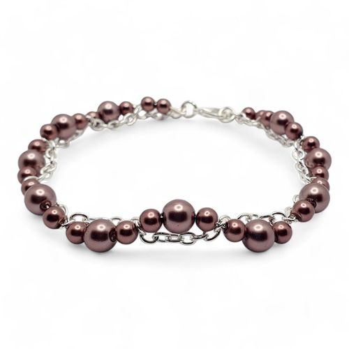Maria Pearl Bracelet Makes 4 mahogany rose bracelet making kit — DIY set with beads and instructions for creating handmade jewelry