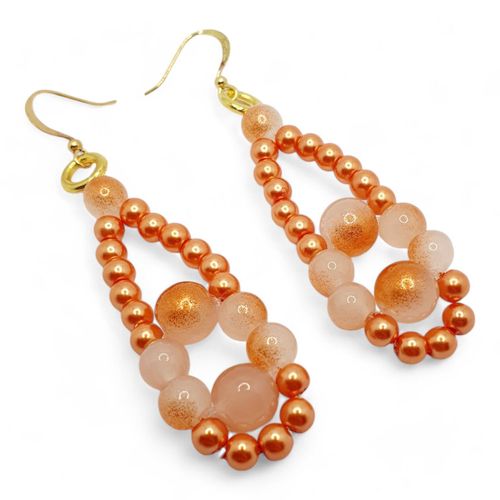Giovanna Earrings 3 Pairs peach earring making kit — DIY set with beads and instructions for creating handmade jewelry