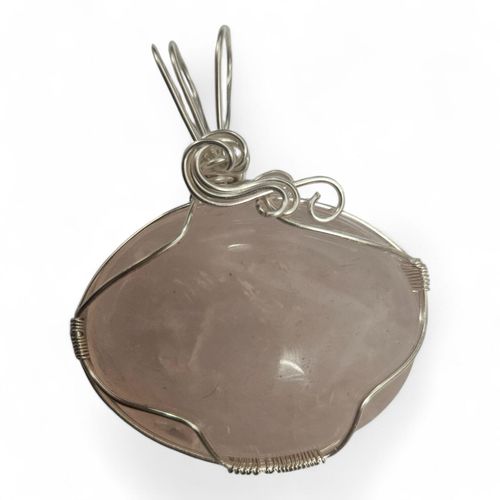 Gemstone Wire Pendant rose quartz jewelry making kit — DIY set with beads and instructions for creating handmade jewelry