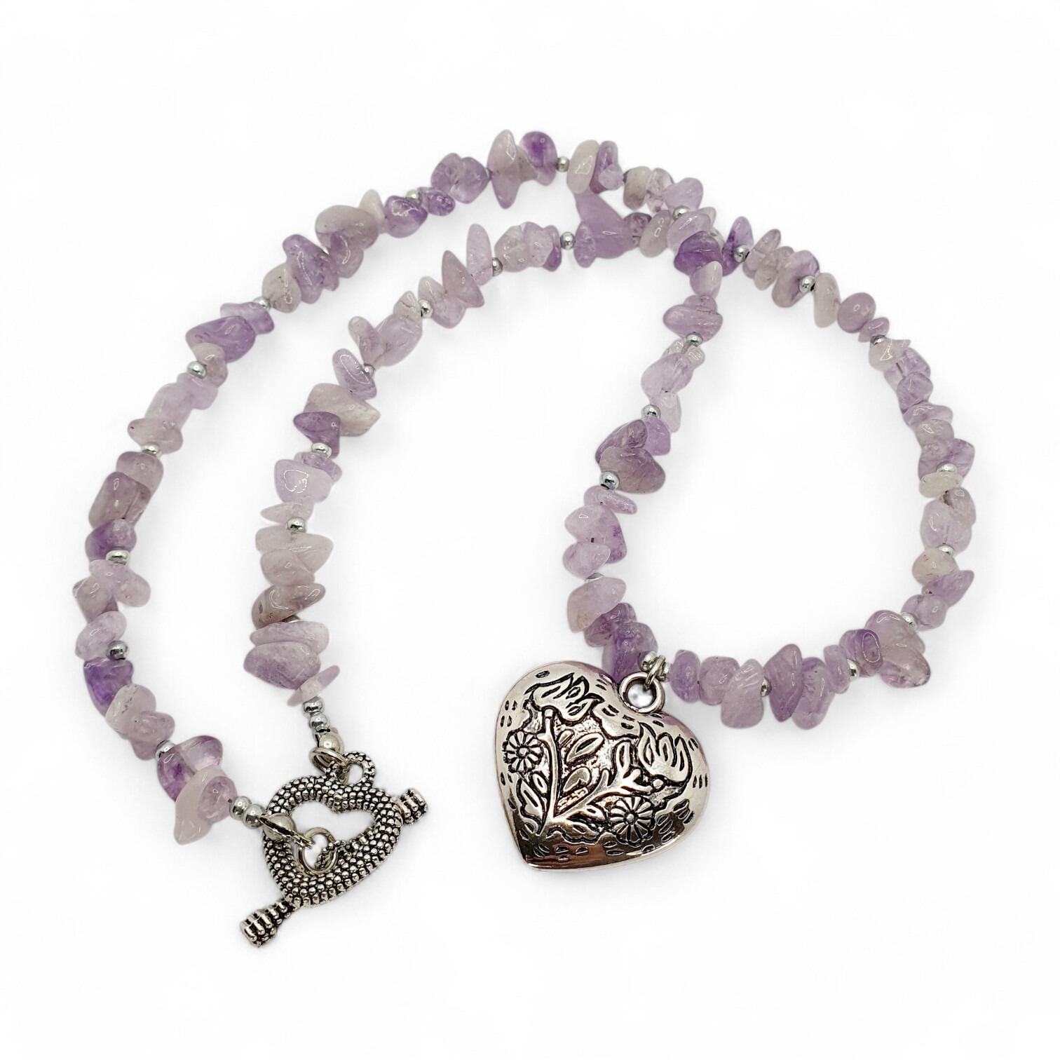 Colleen Gemstone Necklace/Bracelet light amethyst bracelet making kit — DIY set with beads and instructions for creating handmade jewelry