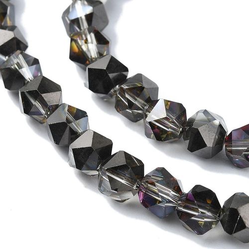 6mm crystal beads black shadow — faceted for jewelry making and beadwork