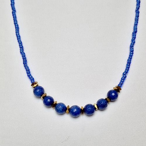 Kerry Jade Necklace Makes 2 sodalite blue necklace making kit — DIY set with beads and instructions for creating handmade jewelry