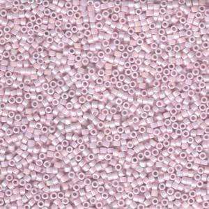 size 11 Miyuki Delica seed beads opaque pale rose ab db1504 5g — 5g pack, premium Japanese cylinder beads perfect for bead weaving, embro…