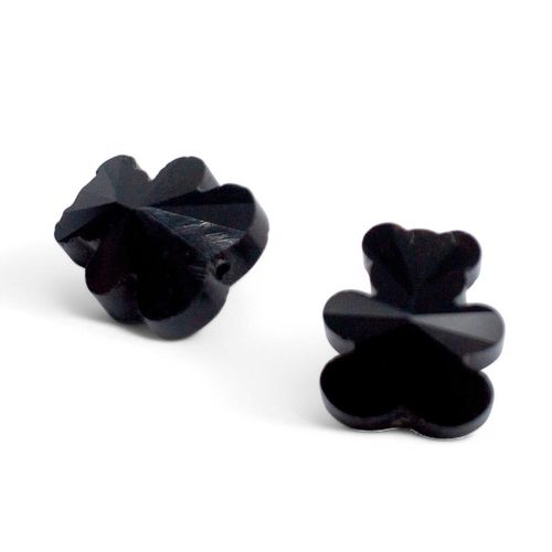 Crystal Teddy 14mm 2pc Black 2 Pieces for jewellery making
