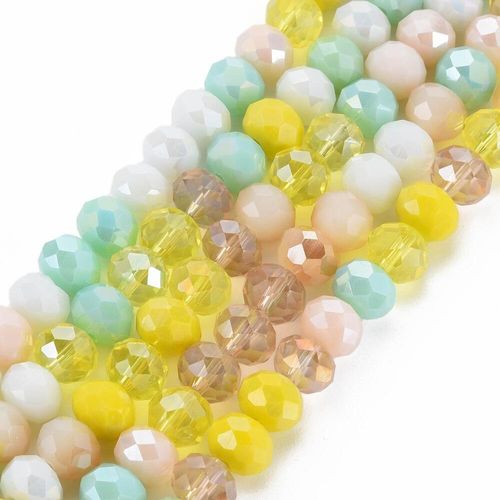 8mm crystal beads spring mix, pack of 70 — faceted for jewelry making and beadwork
