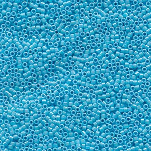 size 11 Miyuki Delica seed beads opq turquoise ab db164 5g — 5g pack, premium Japanese cylinder beads perfect for bead weaving, embroider…