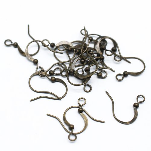 Ear Wire with Ball 19mm 20 Pair Bronze for jewellery making