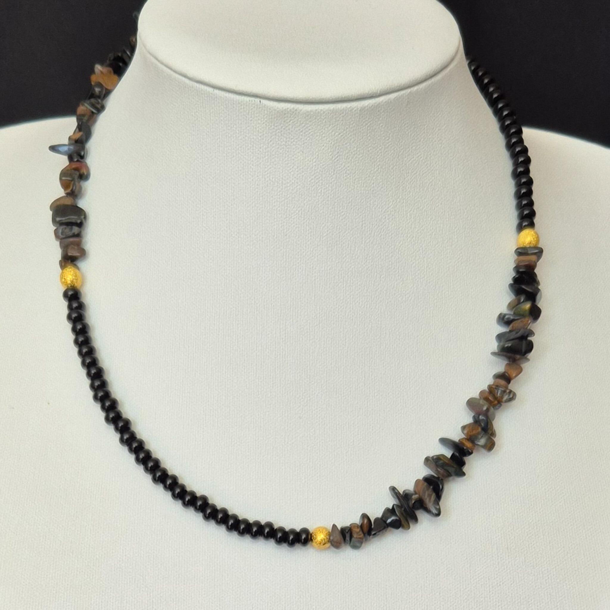 Kalinda Gemstone Jewellery Blue Tiger jewelry making kit — DIY set with beads and instructions for creating handmade jewelry