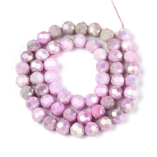 8mm crystal beads ab mix opaque plum, pack of 50 — AB finish, faceted for jewelry making and beadwork