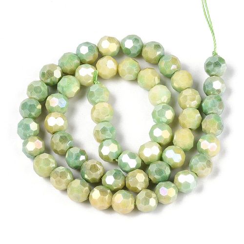8mm crystal beads ab mix opaque lime green, pack of 50 — AB finish, faceted for jewelry making and beadwork