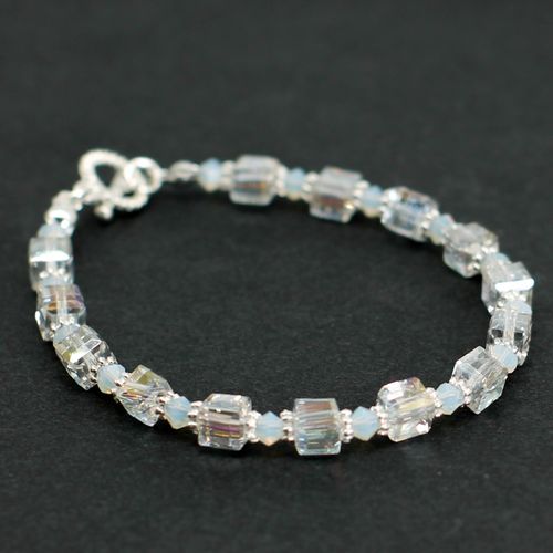 Alice Crystal Bracelet Makes 5 crystal & silver bracelet making kit — DIY set with beads and instructions for creating handmade jewelry