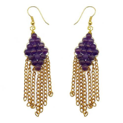 Davina Earrings 3 Pairs amethyst earring making kit — DIY set with beads and instructions for creating handmade jewelry