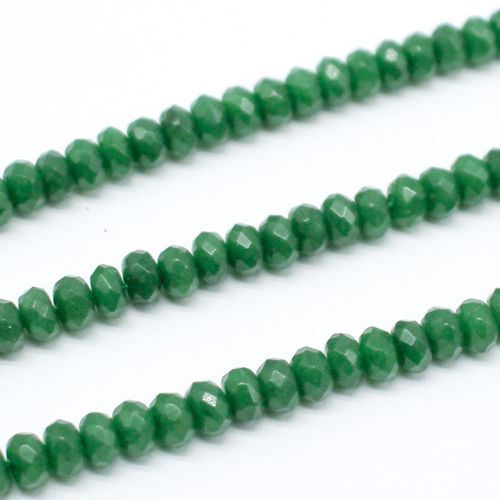 Agate Faceted Rondelle Beads 5x3mm Emerald 15" String for jewellery making