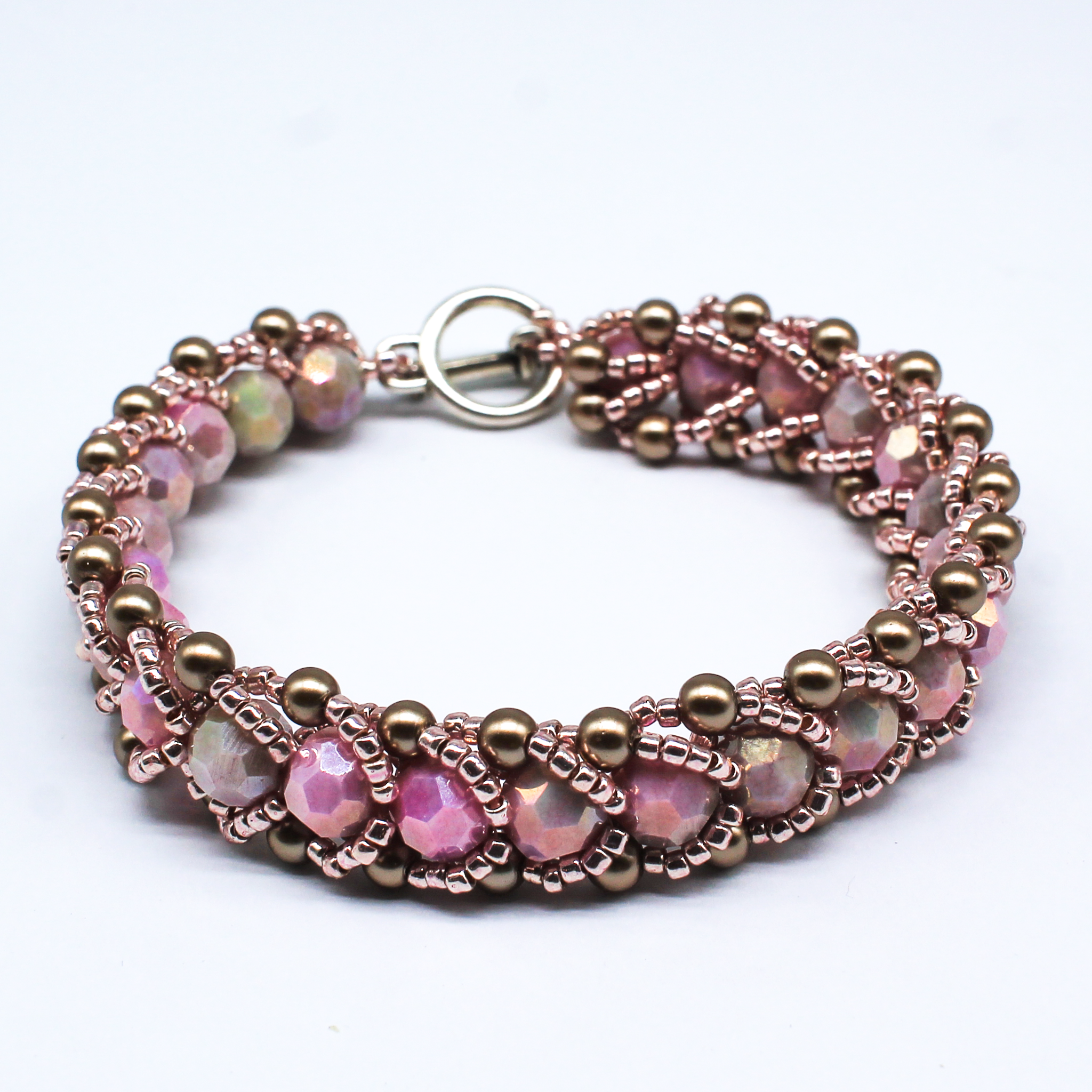 Crystal Marble Flat Spiral Bracelets plum bracelet making kit — DIY set with beads and instructions for creating handmade jewelry