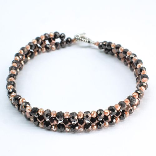 Hematite Nugget Bracelet Makes 3 coffee bracelet making kit — DIY set with beads and instructions for creating handmade jewelry