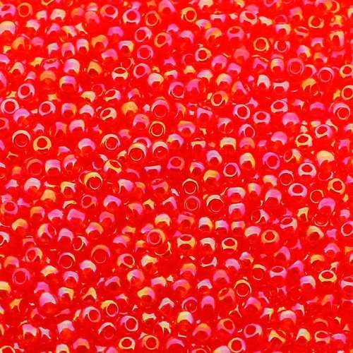 Toho Size 11 Seed Beads 10g - Trans Rainbow Lt Siam Ruby