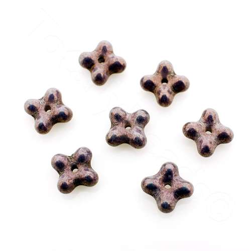 Czech Preciosa Bobble Square Bead - Marble Purple 7mm 30pcs
