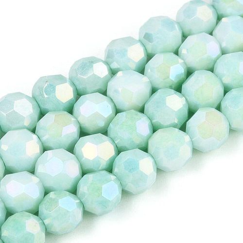 6mm crystal beads ab mix opaque aquamarine, pack of 65 — AB finish, faceted for jewelry making and beadwork