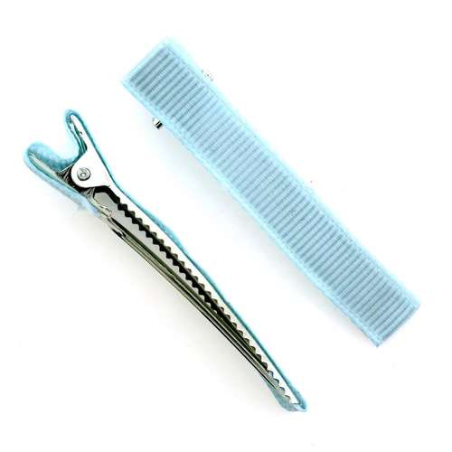 Hair Grip Fabric Covered - Aqua 1pc