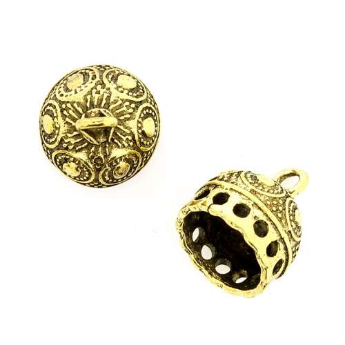 Metal Bead Cap for Tassel 11mm - Antique Gold 1 piece