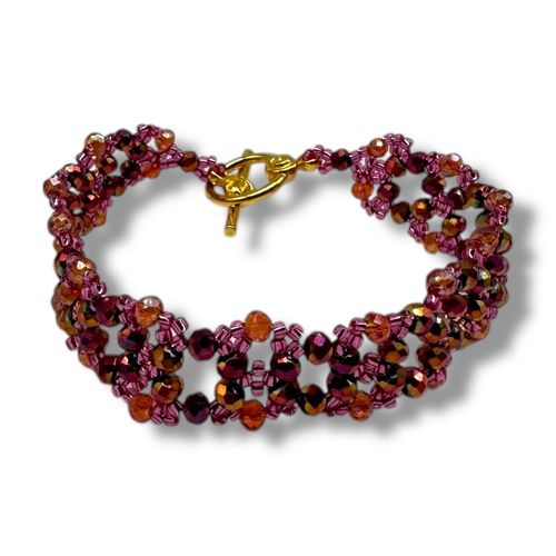 Crystal Daisy Flower Bracelets Mauve 3x4mm for jewellery making