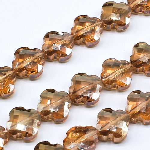 Crystal Clover Beads 10mm Auburn 20pcs for jewellery making