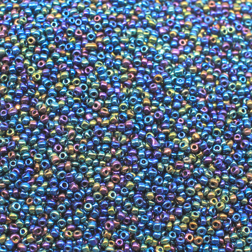 Seed Beads Opaque Rainbow Midnight Iris Size 11 100g 2mm for jewellery making