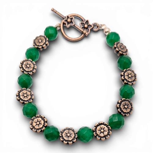 Jada Flower Bracelets 3 Malaysia Green Jade for jewellery making