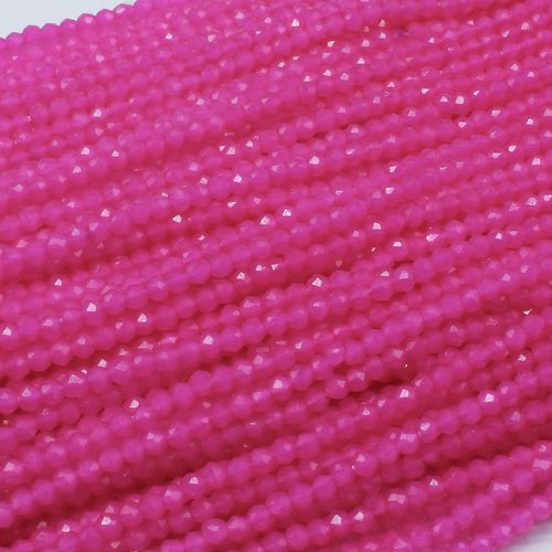Micro Crystal Round Beads 1.5mm Pastel Hot Pink for jewellery making