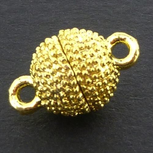 Magnetic Clasp Spotted Round 8mm Gold Plate 1pc 1 pieces for jewellery making